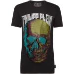 Reduzierte Schwarze Philipp Plein T-Shirts mit Totenkopfmotiv aus Baumwolle für Herren Größe XXL 