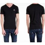 Schwarze Philipp Plein V-Ausschnitt T-Shirts mit Totenkopfmotiv aus Baumwollmischung für Herren 