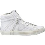 Weiße Bestickte Vintage Philippe Model High Top Sneaker & Sneaker Boots mit Reißverschluss aus Leder leicht für Herren 