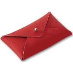 Rote Unifarbene Elegante Philippi Rechteckige Herrenkreditkartenetuis mit Knopf aus Kunstleder 