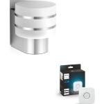 Silberne PHILIPS hue Außenwandleuchten & Außenwandlampen aus Aluminium smart home E27 