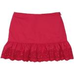 Rote Unifarbene Kinderspitzenröcke mit Reißverschluss aus Baumwolle für Mädchen 