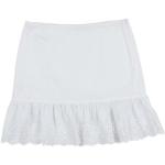 Weiße Unifarbene Kinderspitzenröcke mit Reißverschluss aus Baumwolle für Mädchen 