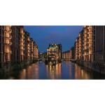 Blaue Leinwandbilder mit Hamburg-Motiv 100x200 