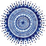 Blaue Nachhaltige Poster mit Mandala-Motiv 60x60 