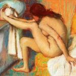 Photocircle Poster / Leinwandbild - Edgar Degas: Frau kämmt sich die Haare