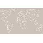 Photocircle Poster / Leinwandbild - geometrical WORLD map - beige greige creme