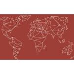 Terracottafarbene Nachhaltige Weltkarte Poster mit Weltkartenmotiv aus Terrakotta 100x150 