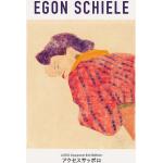 Rote Vintage Egon Schiele Kunstdrucke 42x59 