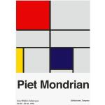 Silberne Mondrian Kunstdrucke 60x40 