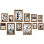 Goldene Antike Photolini Fotowände & Bilderrahmen Sets glänzend aus Massivholz 10x15 12-teilig 