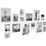 Weiße Landhausstil Photolini Fotowände & Bilderrahmen Sets aus Holz 10x15 15-teilig 