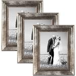 Silberne Antike Photolini Fotowände & Bilderrahmen Sets glänzend DIN A4 aus Massivholz 21x30 3-teilig 