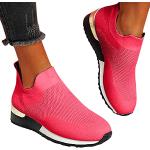 Rote Elegante Orthopädische Schuhe ohne Verschluss aus Mesh orthopädisch für Damen Größe 39 für den für den Winter 
