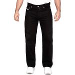 Schwarze Loose Fit Atmungsaktive Picaldi Straight Leg Jeans mit Knopf aus Denim für Herren Weite 34 