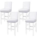 Reduzierte Weiße Stuhlhussen aus Kunstleder 4-teilig 