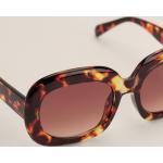 Reduzierte Braune Runde Runde Sonnenbrillen aus Polycarbonat für Damen 