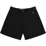 Schwarze Bio Chino-Shorts aus Baumwolle für Damen Größe L 