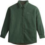 Grüne Streetwear Bio Hemdjacken mit Knopf aus Fleece für Damen Größe L für den für den Herbst 