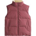Rote Streetwear Wasserdichte Atmungsaktive Bio Stehkragen Fleecewesten mit Reißverschluss aus Fleece für Damen Größe M für den für den Herbst 