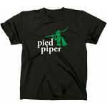 Pied Piper Logo T-Shirt Silicon Valley TV Hooli, M, schwarz
