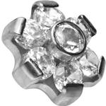 Silberne Piercingline Dermal Anchors aus Kristall für Damen 