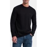 Schwarze Langärmelige Pierre Cardin Rundhals-Ausschnitt T-Shirts aus Jersey für Herren Größe M 