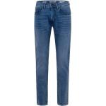 Blaue Pierre Cardin Slim Fit Jeans mit Reißverschluss aus Denim für Herren Weite 35, Länge 34 