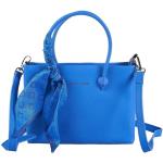 Kornblumenblaue Elegante Pierre Cardin Lederhandtaschen mit Reißverschluss aus Leder für Damen 