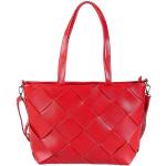 Rote Elegante Pierre Cardin Lederhandtaschen mit Reißverschluss aus Leder für Damen 