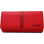 Rote Elegante Pierre Cardin Damenportemonnaies & Damenwallets mit Reißverschluss aus Kunstleder 