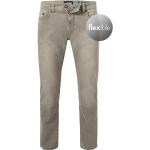Sandfarbene Bestickte Pierre Cardin Bio Slim Fit Jeans mit Reißverschluss aus Baumwolle für Herren Weite 44, Länge 30 