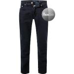 Blaue Bestickte Pierre Cardin Lyon Bio Slim Fit Jeans mit Reißverschluss aus Denim für Herren Weite 30, Länge 30 