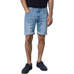 Reduzierte Blaue Pierre Cardin Lyon Jeans-Shorts aus Denim maschinenwaschbar für Herren für den für den Sommer 