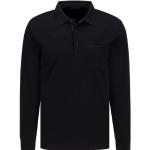 Schwarze Langärmelige Pierre Cardin Langarm-Poloshirts mit Knopf aus Jersey für Herren Größe 4 XL für den für den Frühling 