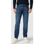 Marineblaue Pierre Cardin Lyon Slim Fit Jeans mit Reißverschluss aus Baumwolle für Herren Weite 42, Länge 32 