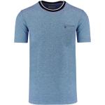 Blaue Unifarbene Kurzärmelige Pierre Cardin Rundhals-Ausschnitt Shirts mit Tasche aus Baumwolle für Herren Größe 3 XL 