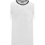 Weiße Unifarbene Kurzärmelige Pierre Cardin Rundhals-Ausschnitt Shirts mit Tasche aus Baumwolle für Herren Größe 3 XL 