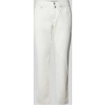 Weiße Unifarbene Pierre Cardin Lyon 5-Pocket Hosen aus Baumwolle für Herren Weite 34, Länge 32 