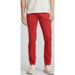 Rote Unifarbene Pierre Cardin Lyon 5-Pocket Hosen aus Baumwolle für Herren Größe XXL Weite 36, Länge 30 