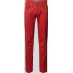 Rote Unifarbene Pierre Cardin Lyon 5-Pocket Hosen aus Baumwolle für Herren Weite 36, Länge 34 