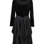 Schwarze Vintage Lange Abendkleider mit Reißverschluss aus Samt für Damen Größe L 