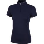 Blaue Sportliche Pikeur Stehkragen T-Shirts mit Reißverschluss für Damen Größe M 