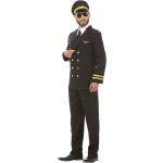 Schwarze Lack-Optik Buttinette Pilotenkostüme aus Polyester für Herren Größe M 