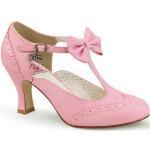 Pinke Pin Up Kitten-Heel-Absatz High Heels & Stiletto-Pumps aus PU leicht für Damen 