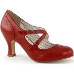Rote Pin Up Kitten-Heel-Absatz High Heels & Stiletto-Pumps aus PU leicht für Damen Größe 41 