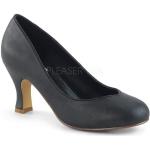Schwarze Pin Up Kitten-Heel-Absatz High Heels & Stiletto-Pumps aus PU leicht für Damen 