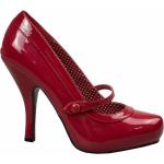 Rote Pin Up Pleaser High Heels & Stiletto-Pumps mit Riemchen für Damen 