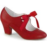 Rote Pin Up Blockabsatz High Heels & Stiletto-Pumps Leicht für Damen Größe 38 