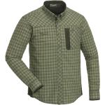 Olivgrüne Karo Langärmelige Hemden mit Ellenbogen Patches mit Wolfmotiv mit Reißverschluss aus Polyamid für Herren Größe S 